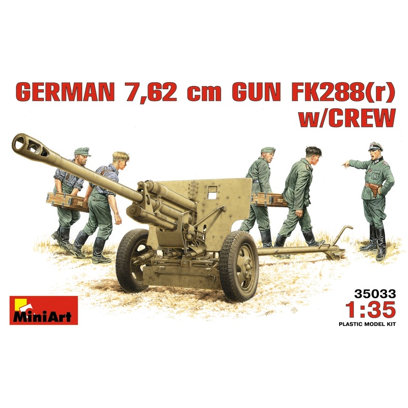Miniart 1:35 German 7.62cm Gun FK288 (r) w/Crew (LW)
