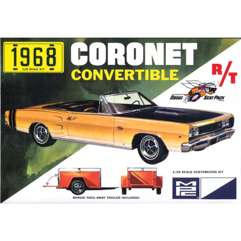MPC 1:25 1968 Dodge Coronet Convertible w/ Trailer