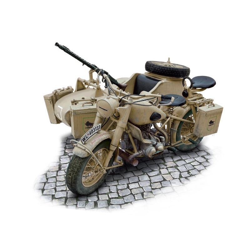 Italeri 1:9 German Military BMW R75 w/Sidecar
