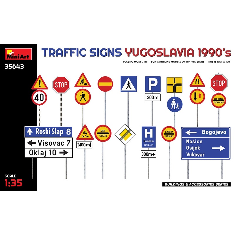 Miniart 1:35 Traffic Signs Yugoslavia 1990s