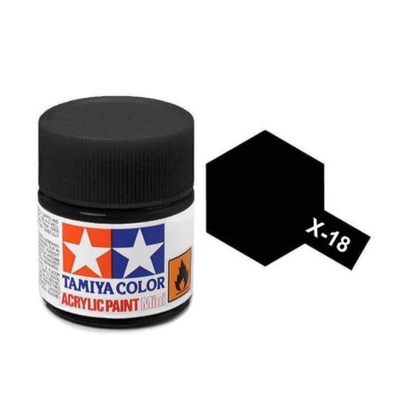 Tamiya X18 Acrylic 10ml Semi Gloss Black
