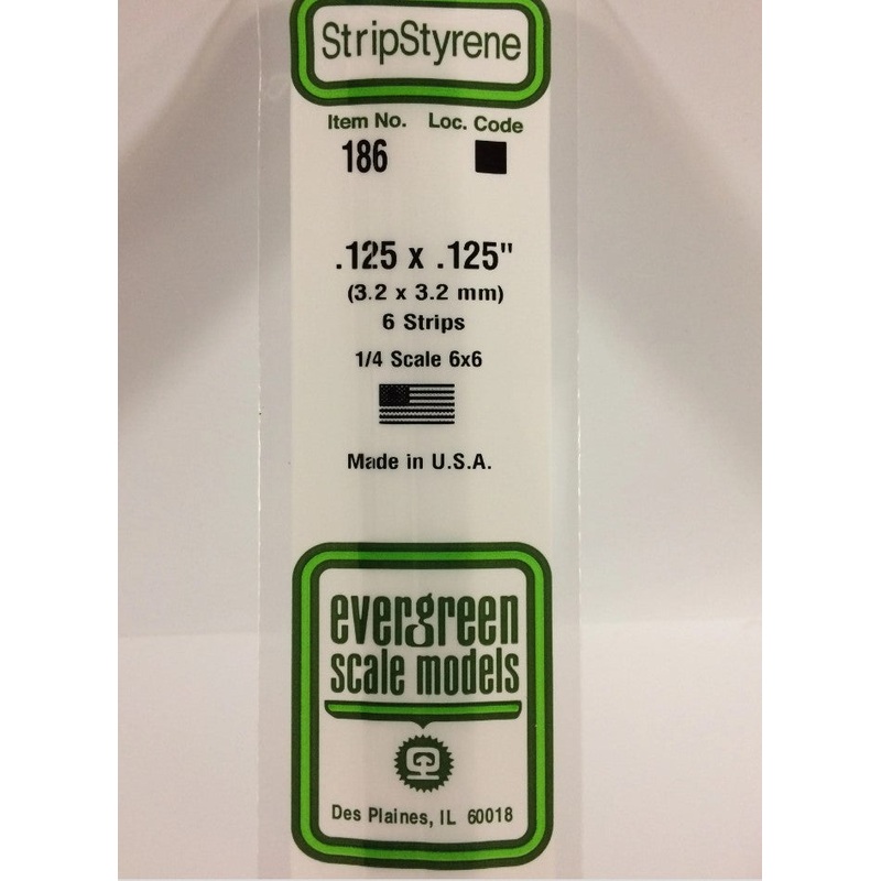 Stripstyrene White 3.2Mm Sq 6