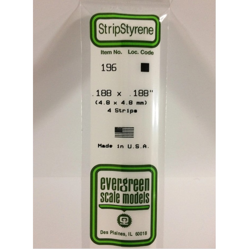 Stripstyrene White 4.8Mm Sq 4
