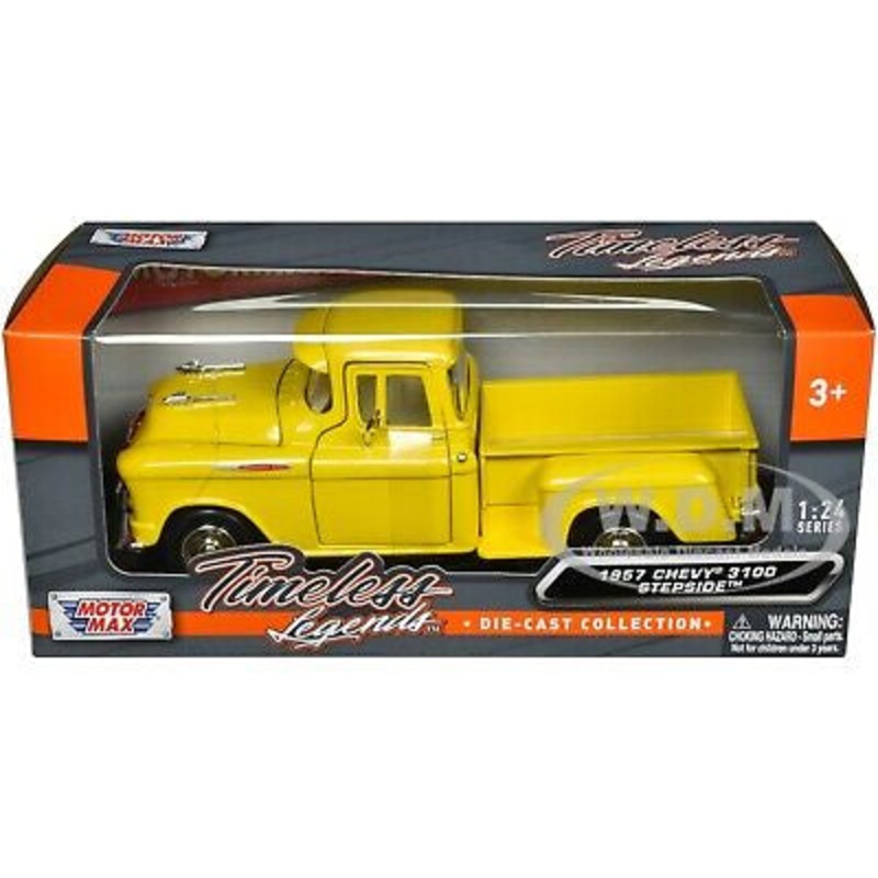 Motormax 1:24 1957 Chevrolet 3100 Stepside Pickup Yellow