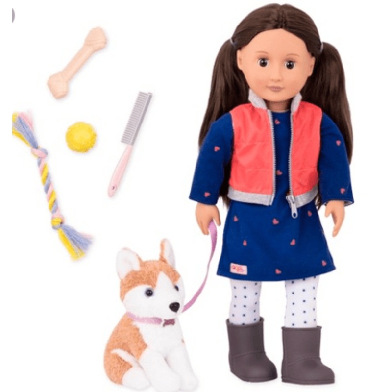 Our Generation Doll Leslie with Pet Dog