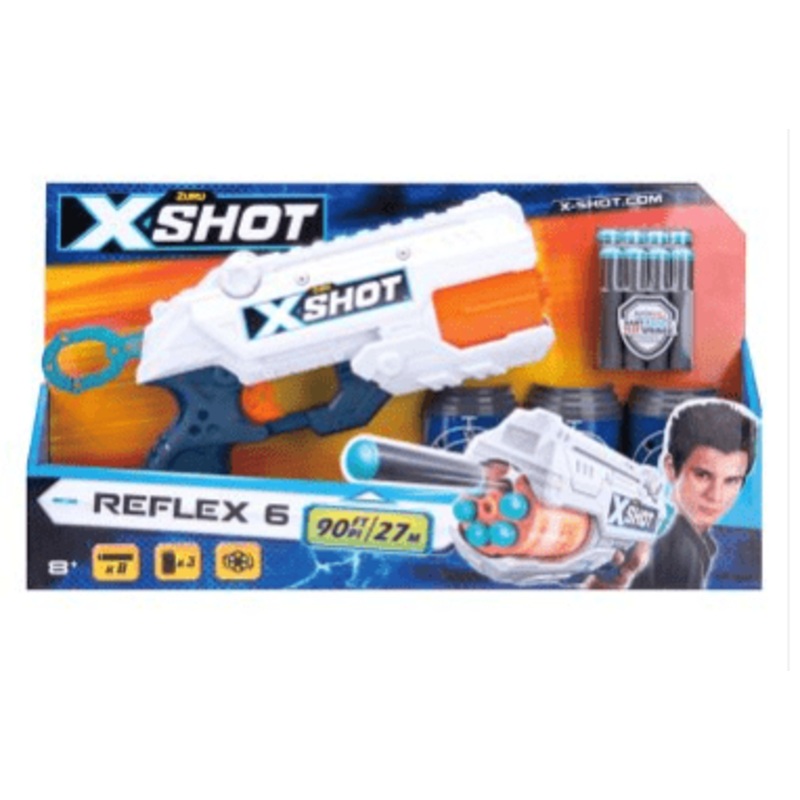X Shot Excel Reflex 6 3 Cans, 8 Darts Open Box Bulk