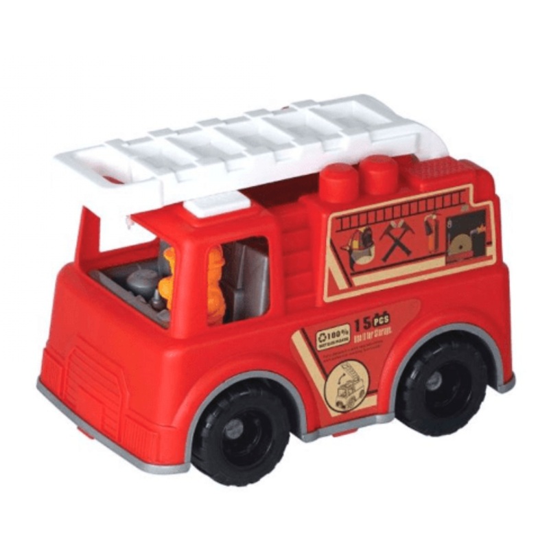 Blocks 15-Piece Brick Fire Engine Car