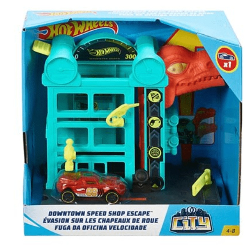 Hot Wheels City Downtown Speed Shop Escape Playset GFY69 - Multicolor