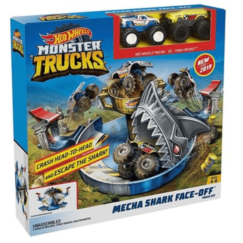 Hot Wheels MT Mecha Shark Face Off Set- Blue
