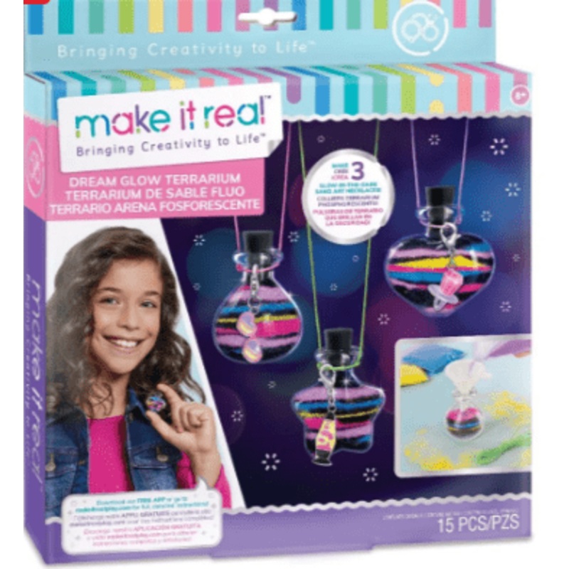 Make it Real Set of 3 shiny sand pendants, 15 pieces