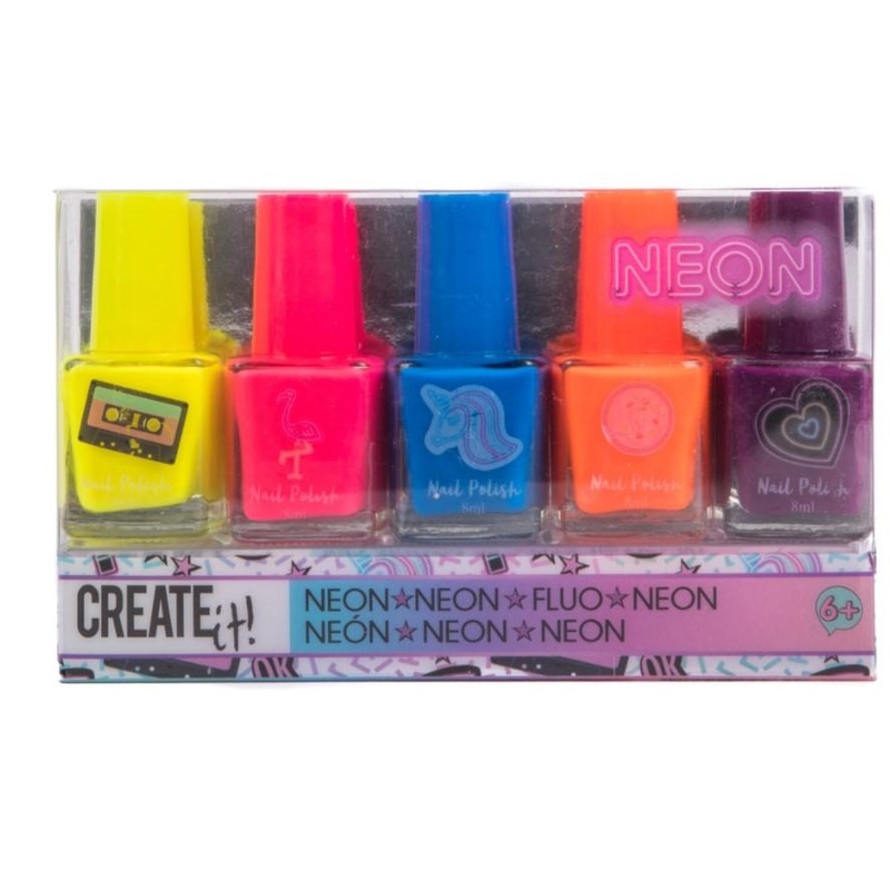 Create it! nail polish neon 5-pack display