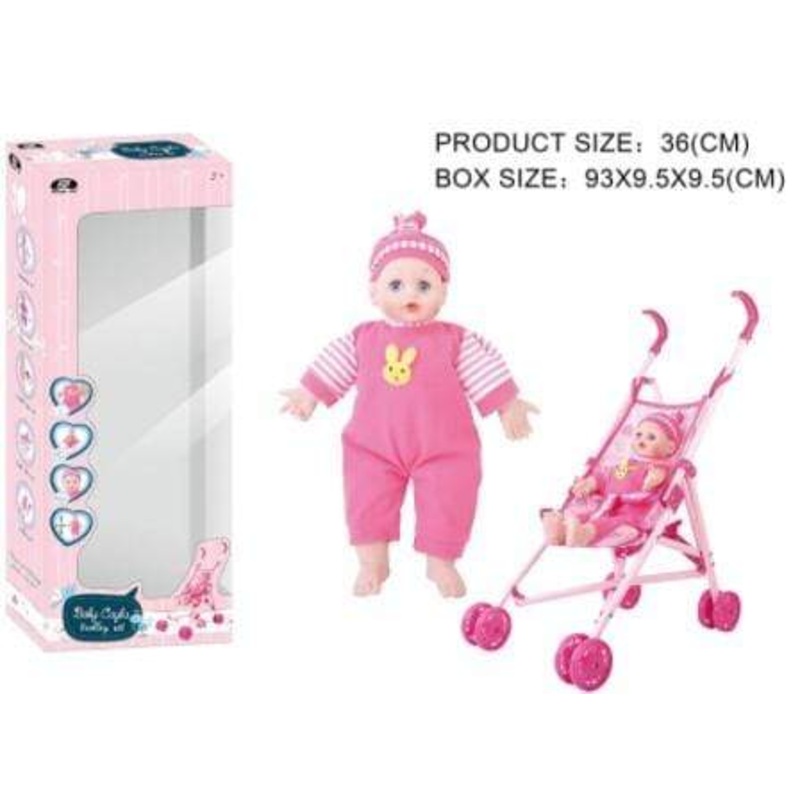 P.Joy baby cayla trolley with doll 36cm