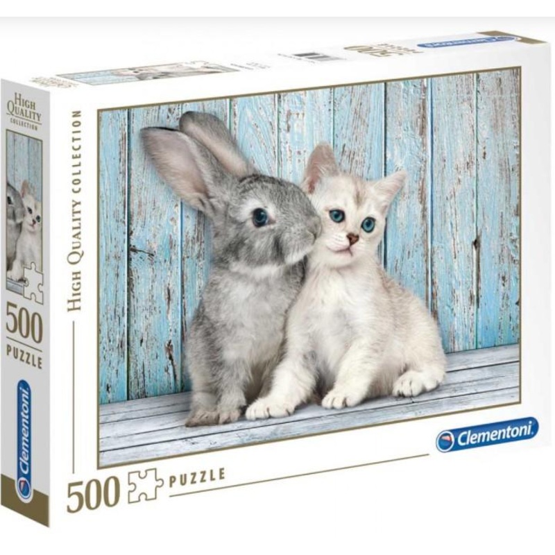 Clementoni - adult puzzle best friends cat & bunny 500pcs