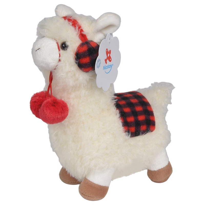 Nicotoy-funny lama white & red 26cm