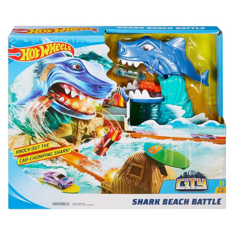 Hot Wheels CITY SHARK BEACH BATTLE PLAYSET