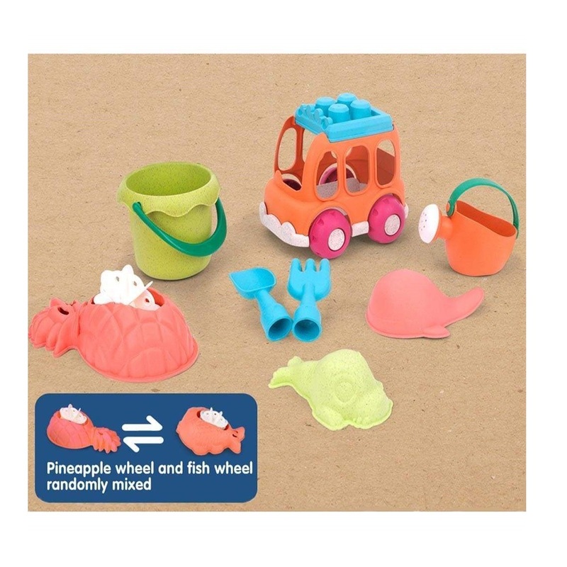 Roll Up Kids Beach Toy Car Set 8pc