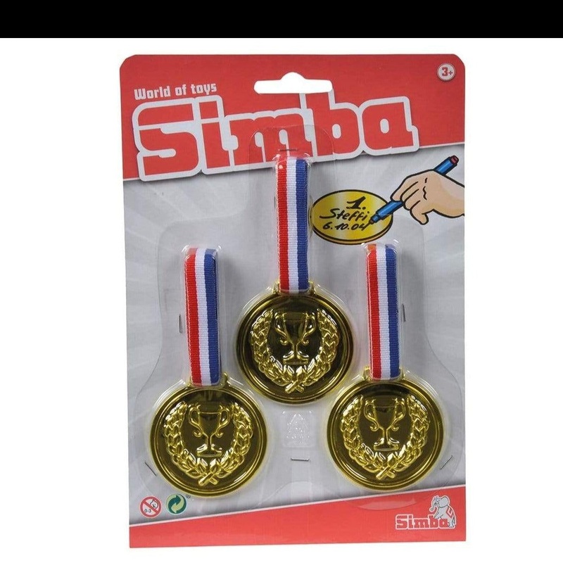 Simba - World Of Toys 3 Pcs Plastic Gold Medal
