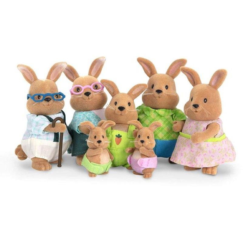 Li'L Woodzeez - Rabbit Family Set With Grandparents