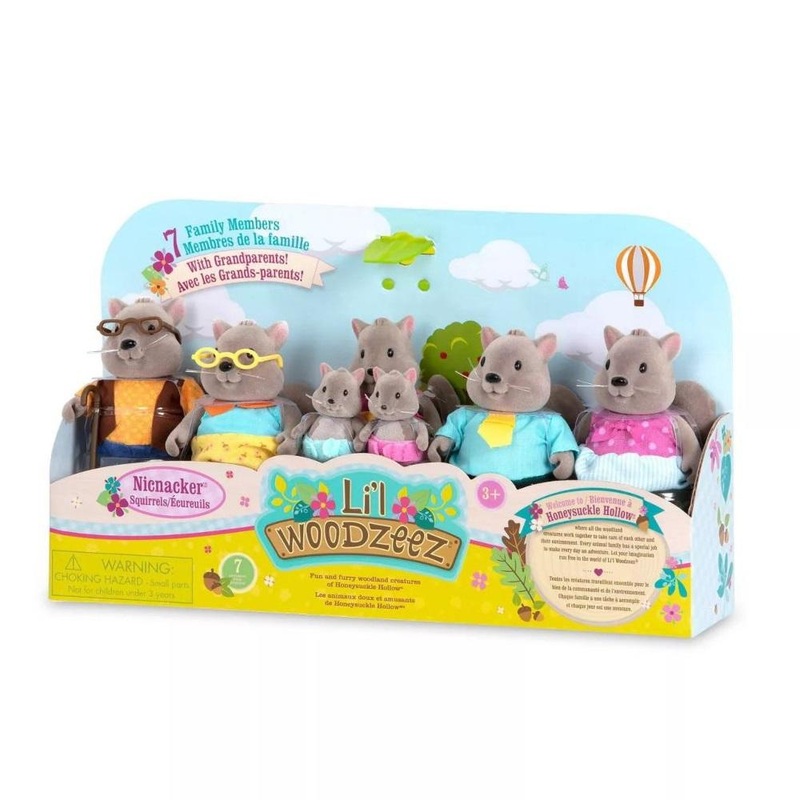 Li'L Woodzeez - Squirrel Family Set With Grandparents