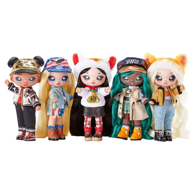 Na! Na! Na! Surprise Glam S2 7.5" Fashion Doll with Green Hair and Metallic Clip-on Duck Purse in SK