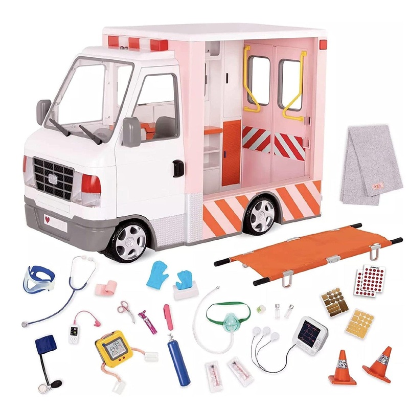 Our Generation Rescue Ambulance Playset with Electronics for 18" Dolls