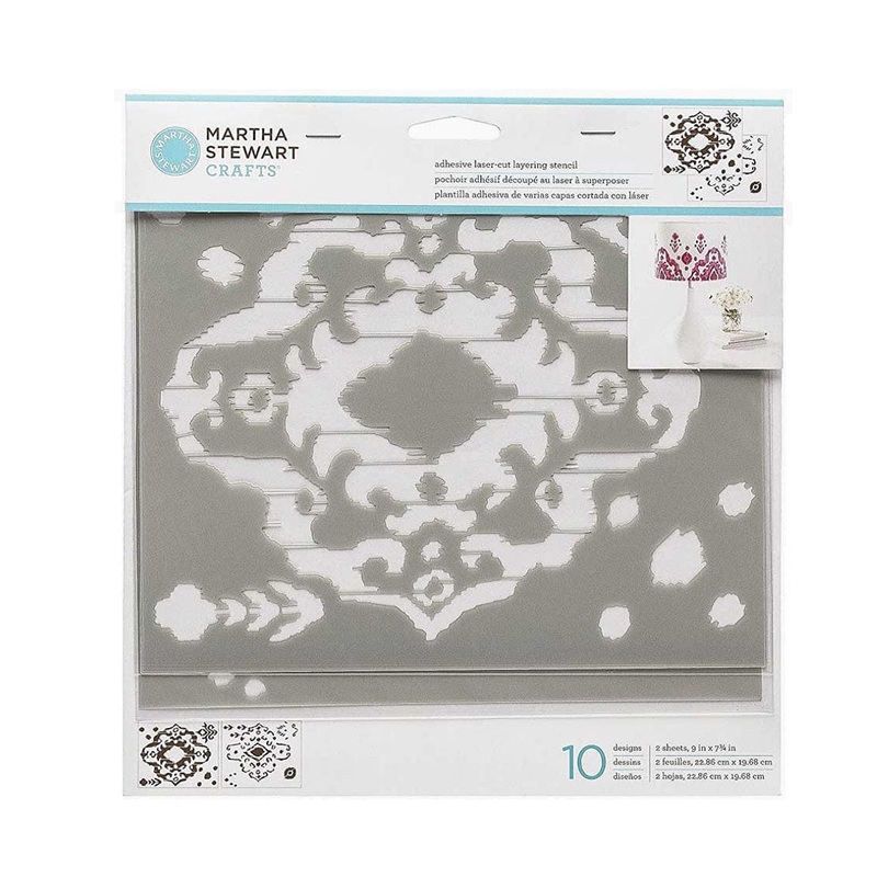 Martha Stewart Adhesive Stencils 2 Sheets Ikat