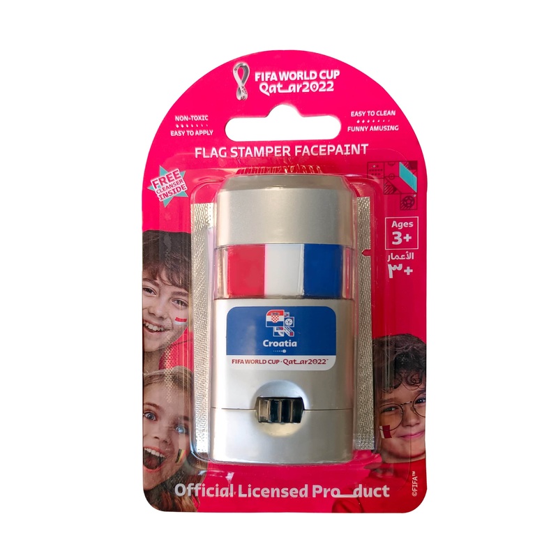 FIFA Flag Stamper Non Toxic | Flag Face Paint with Free Removing Cream - FRANCE