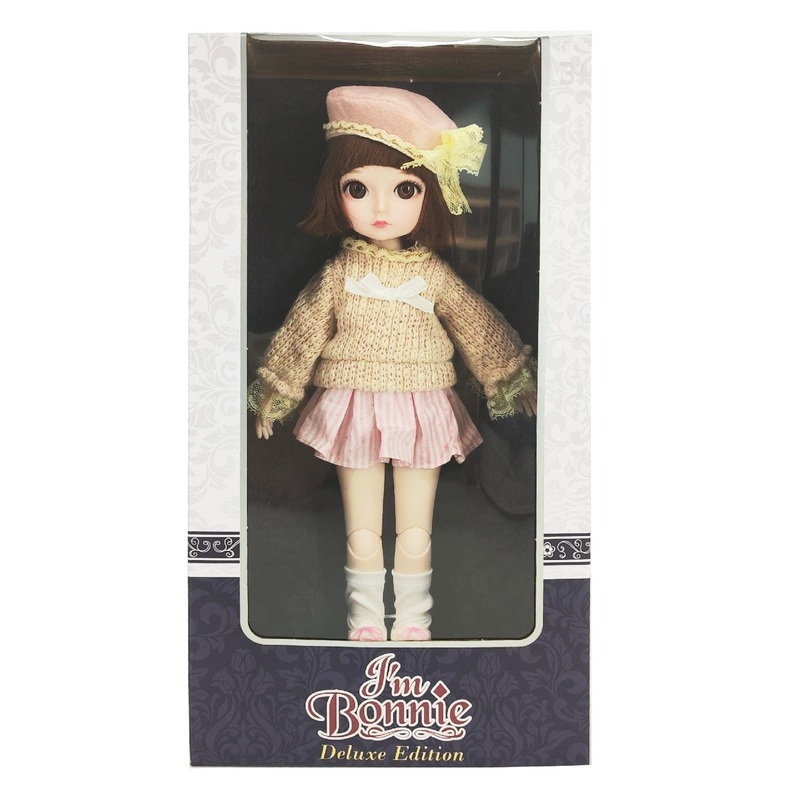I'm Bonnie 12" Fashion Doll, Beige Sweater & Stripe Pink Skirt