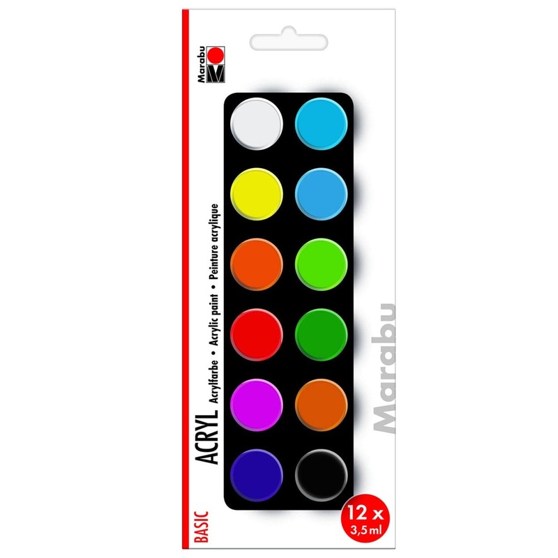 Marabu Acrylic Paints set Basic, 12 x 3,5 ml