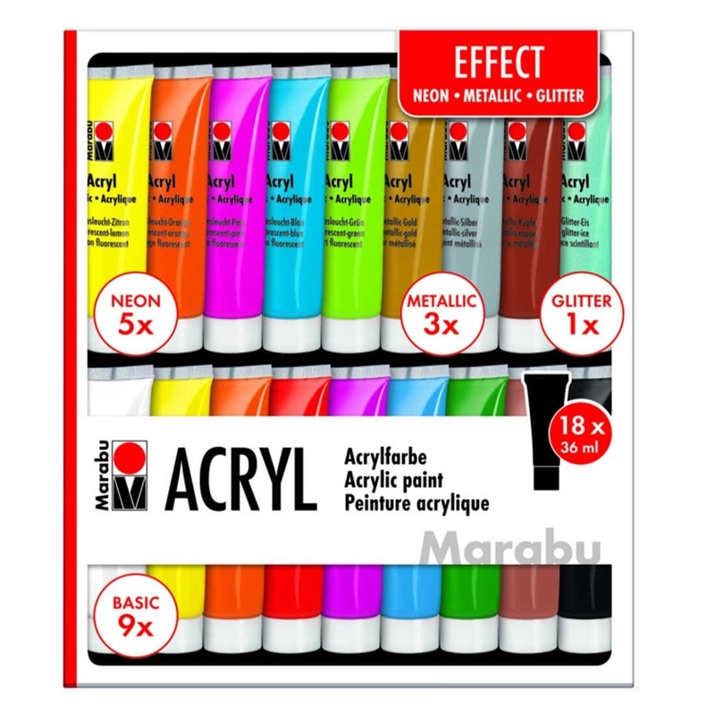 Marabu Acrylic Paints Set Effects