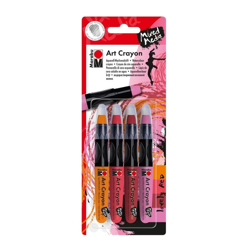 Marabu Art Crayon blister assortment of 4 Lovely Red