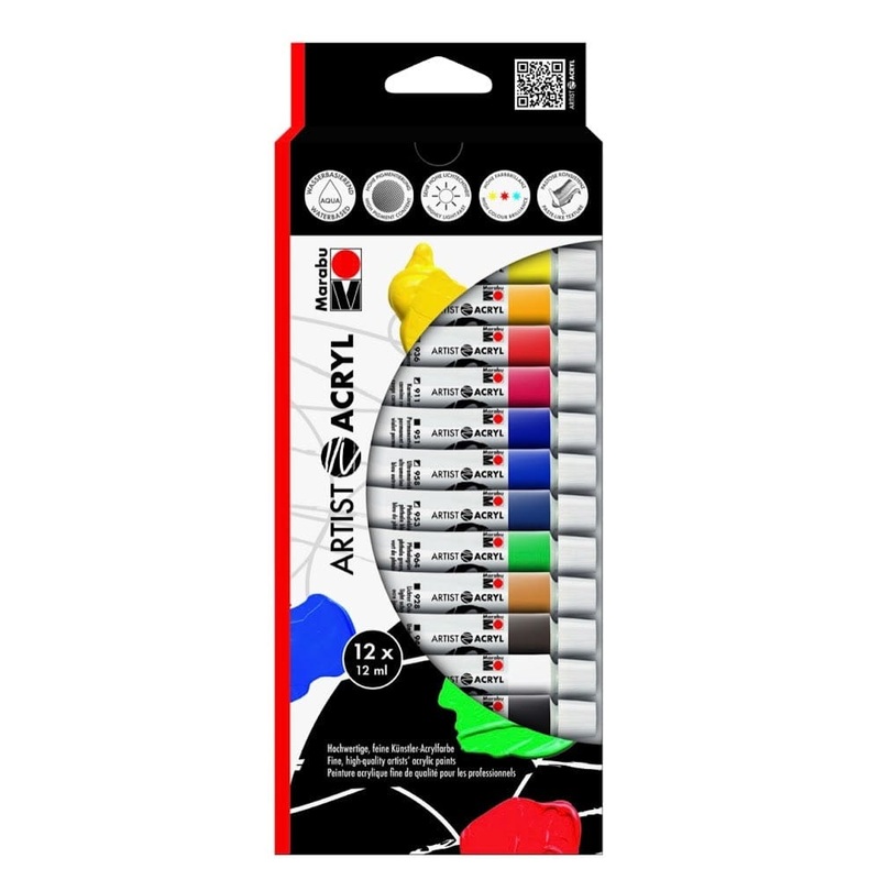 Marabu Artist Acryl Assortment Of 12