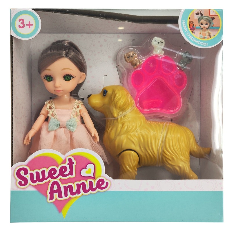 Sweet Annie 6" Doll  Dog Pet Playset