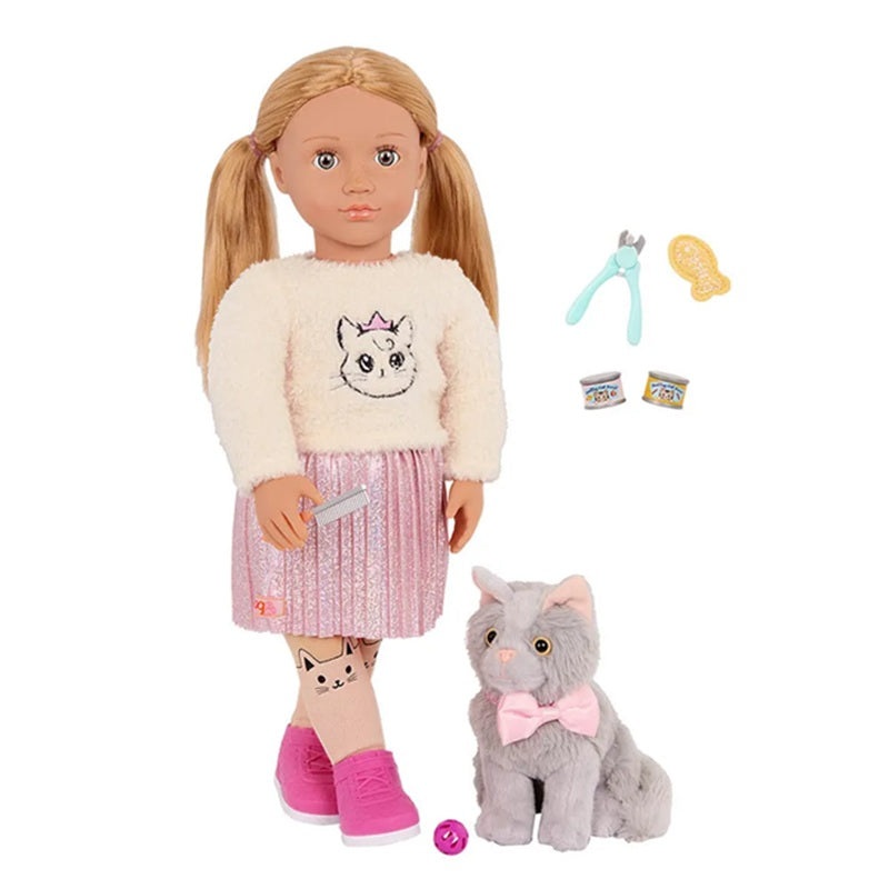 Our Generation - Sheela And Sammy Doll With Pet Kitten