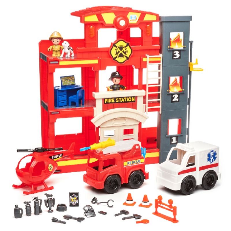 Chapmei Tiny Kiddom L&S Rescue Mission Fire Station Playset
