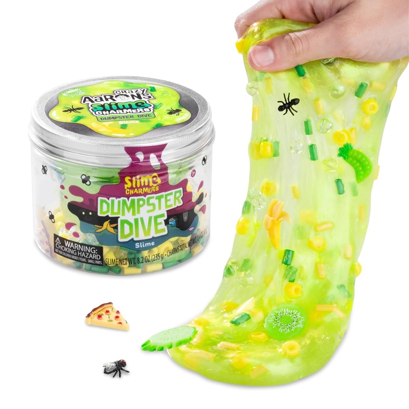Crazy Aarons Slime Charmers - Dumpster Dive, Green Apple Scented Slime