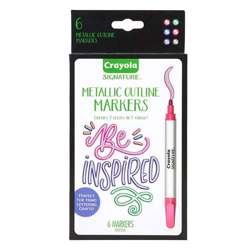 Crayola - Signature Metallic Outline Paint Markers - 6pcs