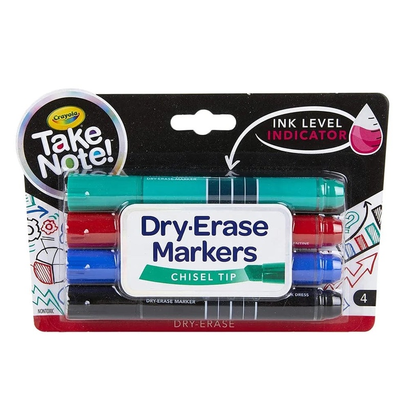 Crayola - Take Note Colored Dry Erase Markers, Pack of 4