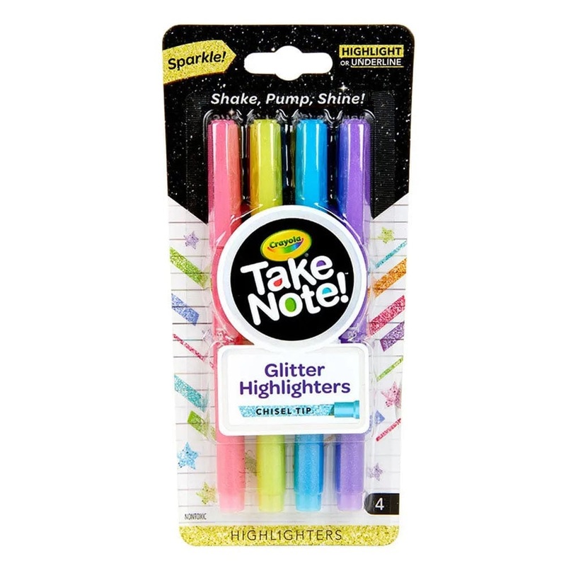 Crayola - Take Note Glitter Highlighters - 4pcs