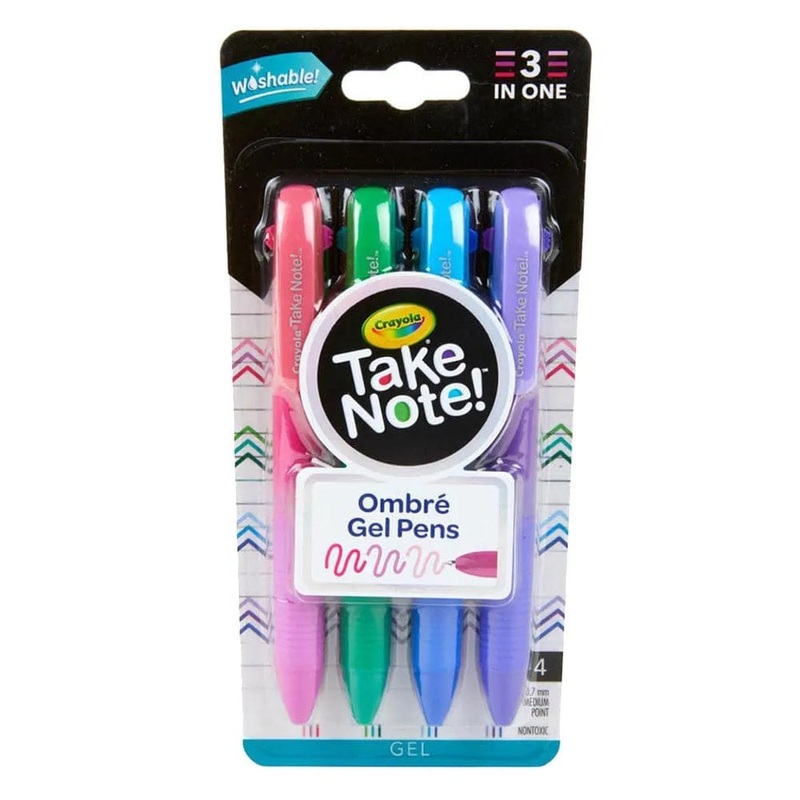 Crayola - Take Note Washable Gel Pens - 4pcs - Ombre