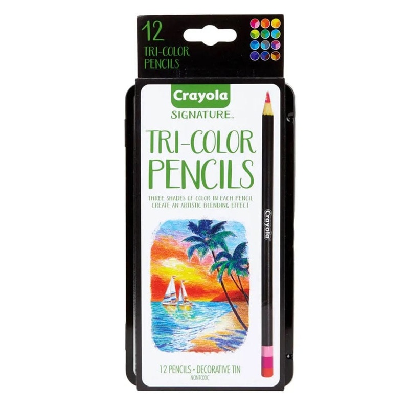 Crayola - Tri-Shade Colored Pencils w/ Decorative Tin - 12pcs