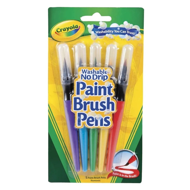Crayola - Washable No Drip Paint Brush Pens Pack of 5