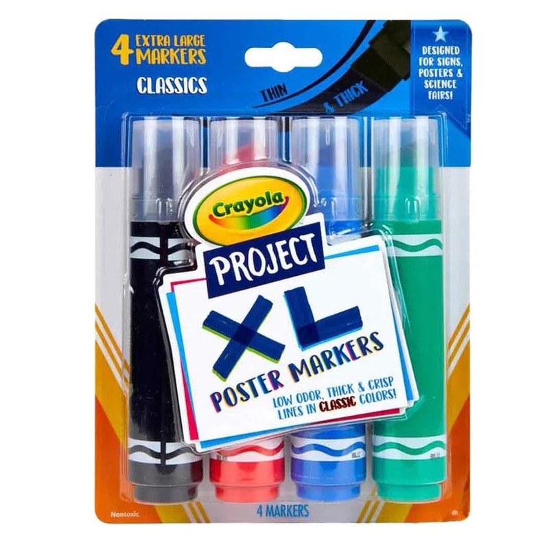 Crayola - XL Poster Markers - 4pcs - Classic Colors