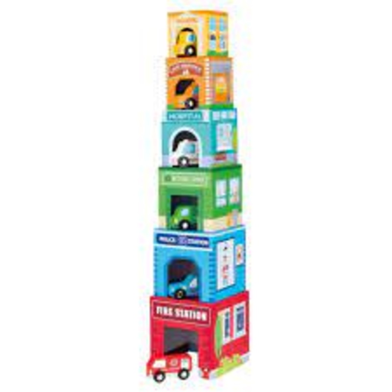 Lelin Stacking Cube with 6 Vehicles