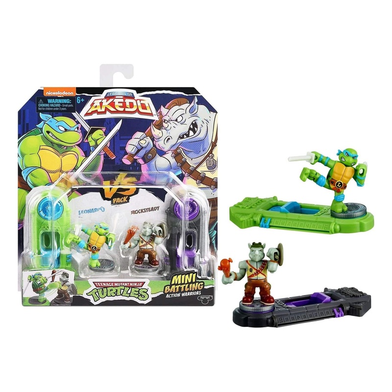 Akedo Teenage Mutant Ninja Turtles Versus Pack - Leonardo Vs Rocksteady