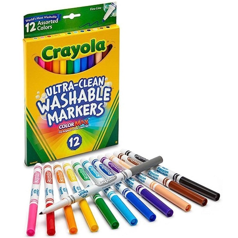 Crayola - 12 Ultra-Clean Washable Colormax Markers Assorted