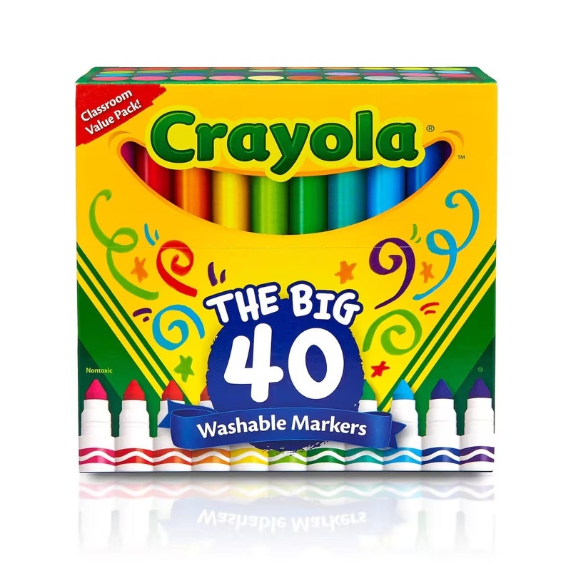 Crayola - 40 Ct Ultra-Clean Washable Assorted Broad Line