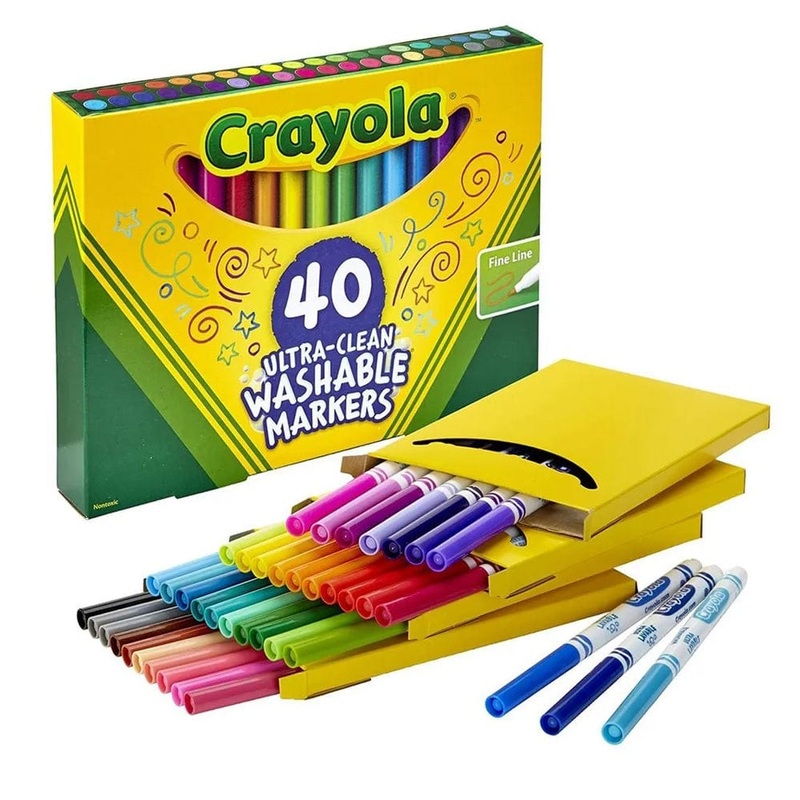 Crayola - 40 Ct Ultra Clean Washable Assorted Fine Line Colormax Markers