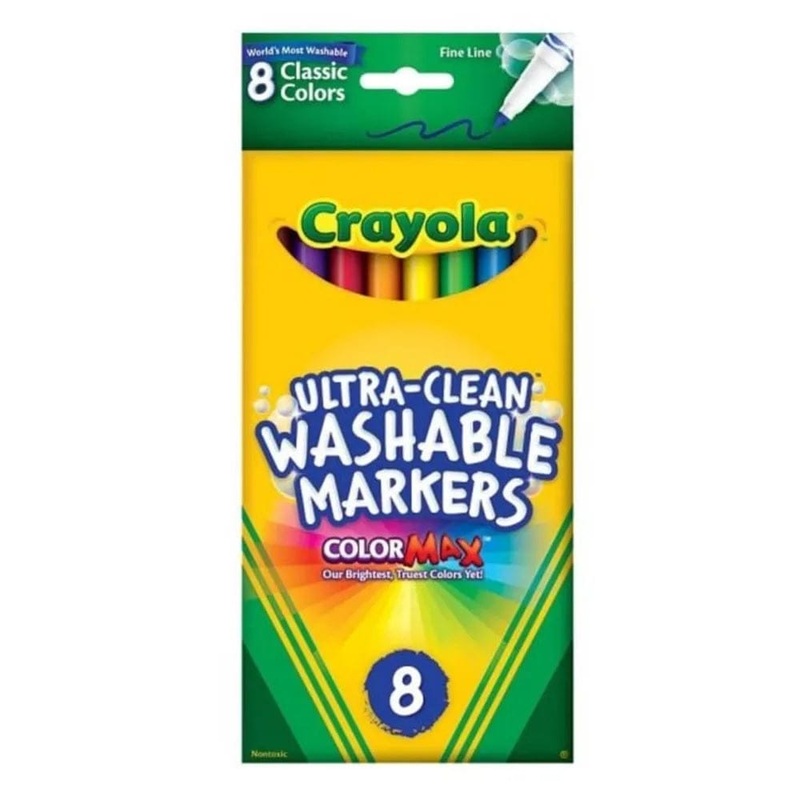 Crayola - 8 Ultra-Clean Fine Line Washable Colormax Markers