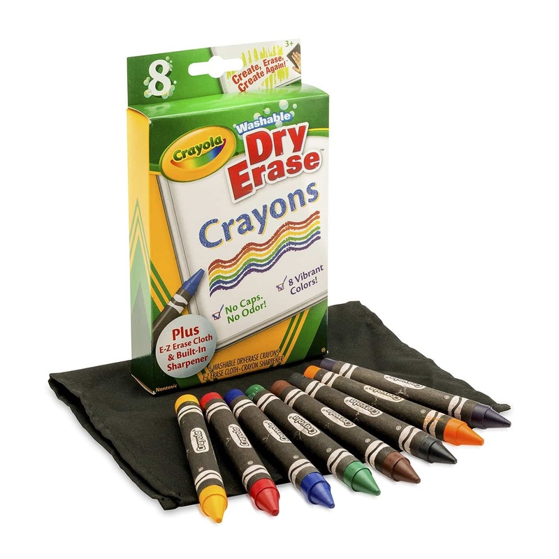 Crayola - Dry-Erase Crayons Brights Large, Pack of 8